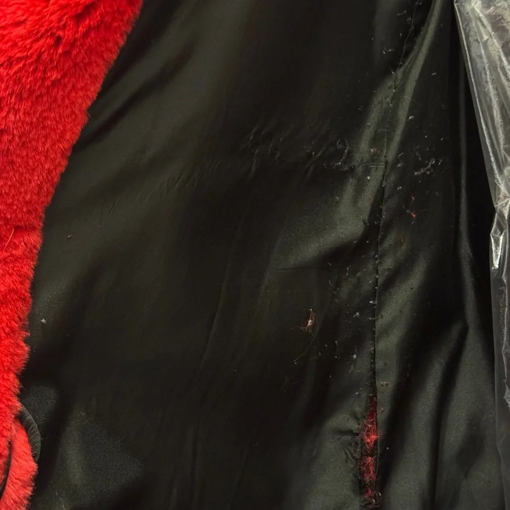 Mango Vibrant Red Faux Fur Coat - Picture 3 of 5